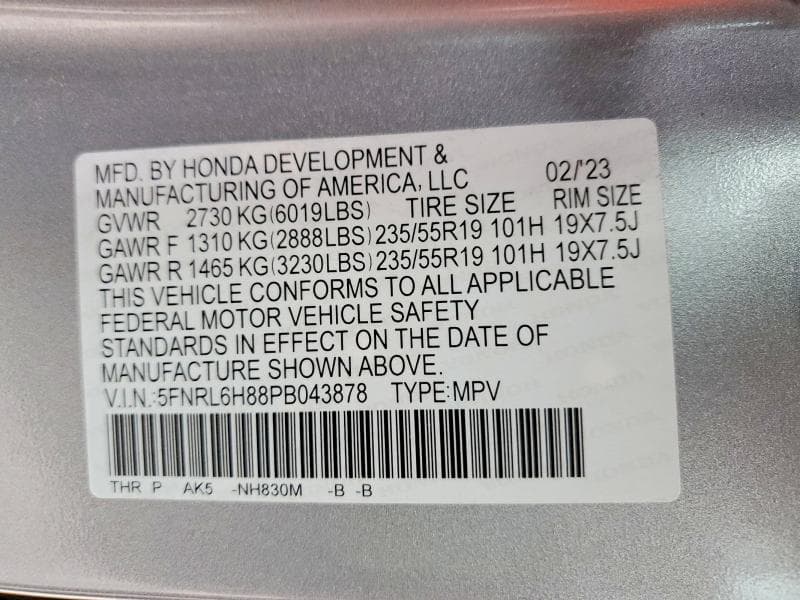 2023 HONDA ODYSSEY TOURING 14