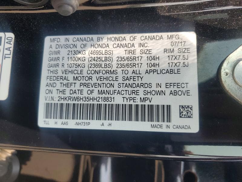 2017 HONDA CR-V LX 13