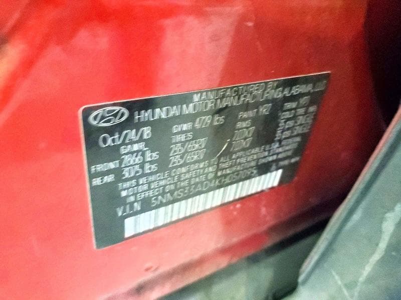 2019 HYUNDAI SANTA FE SEL 2.4L 13