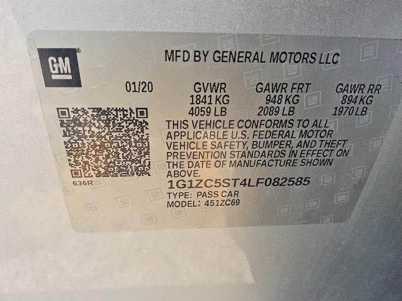 2020 CHEVROLET MALIBU LS 12