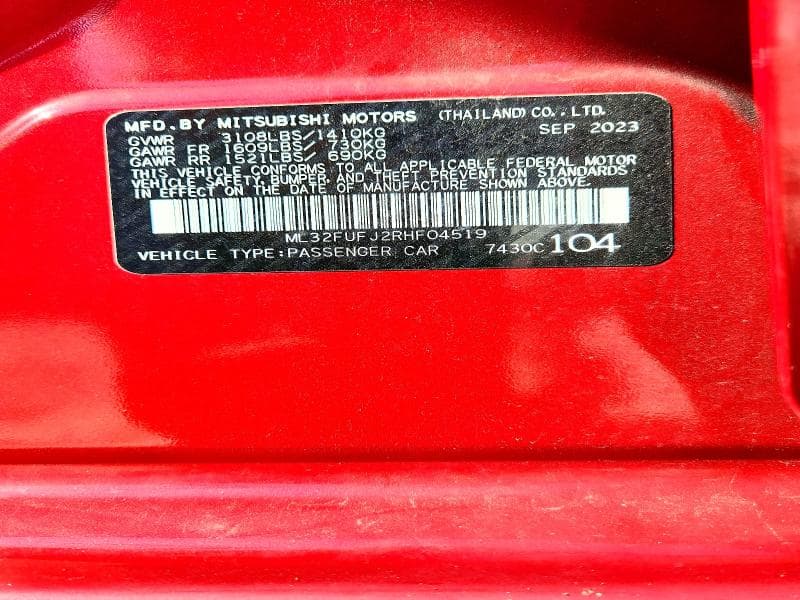 2024 MITSUBISHI MIRAGE G4 ES 13