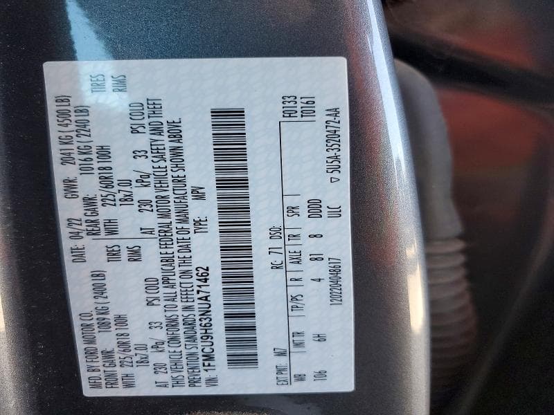 2022 FORD ESCAPE SEL 12