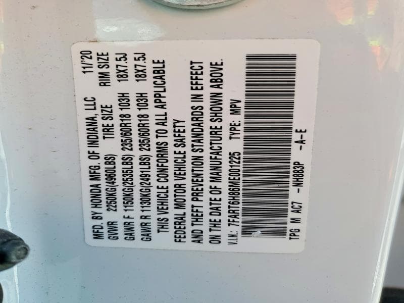 2021 HONDA CR-V EXL EXL 14