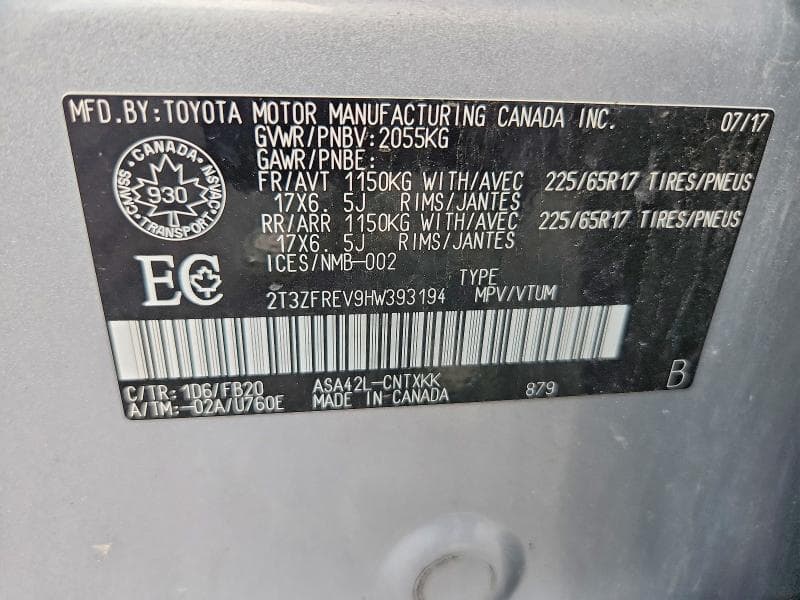 2017 TOYOTA RAV4 LE 13