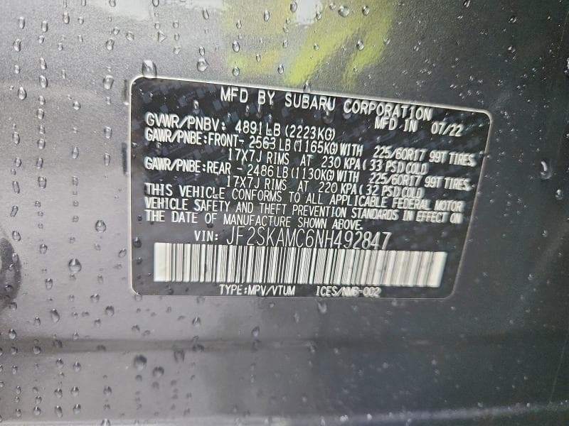 2022 SUBARU FORESTER WILDERNESS 14