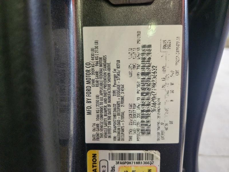 2017 FORD FUSION SE SE 12