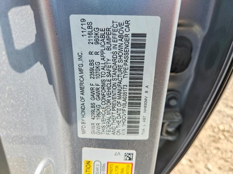 2020 HONDA ACCORD LX 12