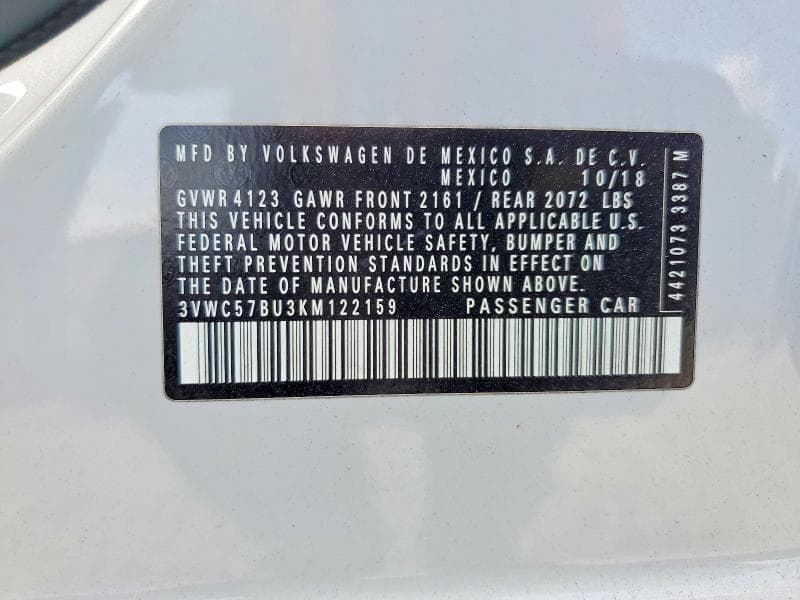 2019 VOLKSWAGEN JETTA S 12