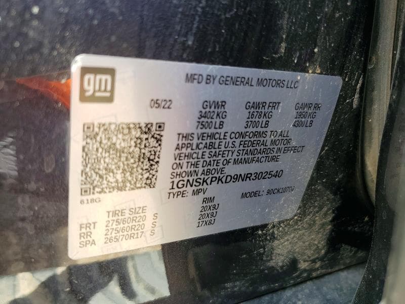 2022 CHEVROLET TAHOE K1500 Z71 13