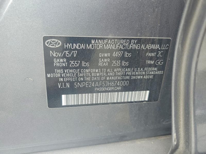 2018 HYUNDAI SONATA SE 12