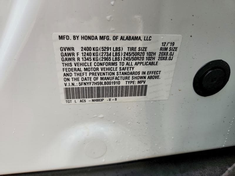 2020 HONDA PASSPORT EXL 14