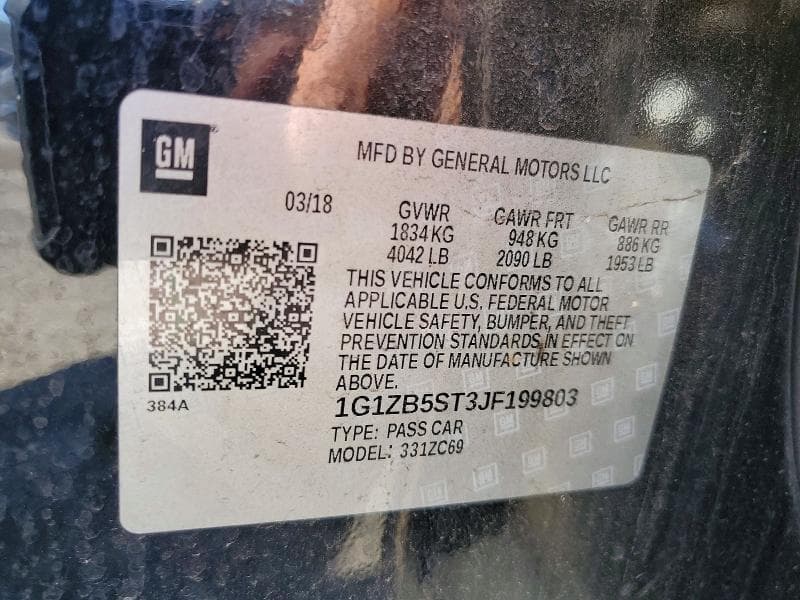 2018 CHEVROLET MALIBU LS 13