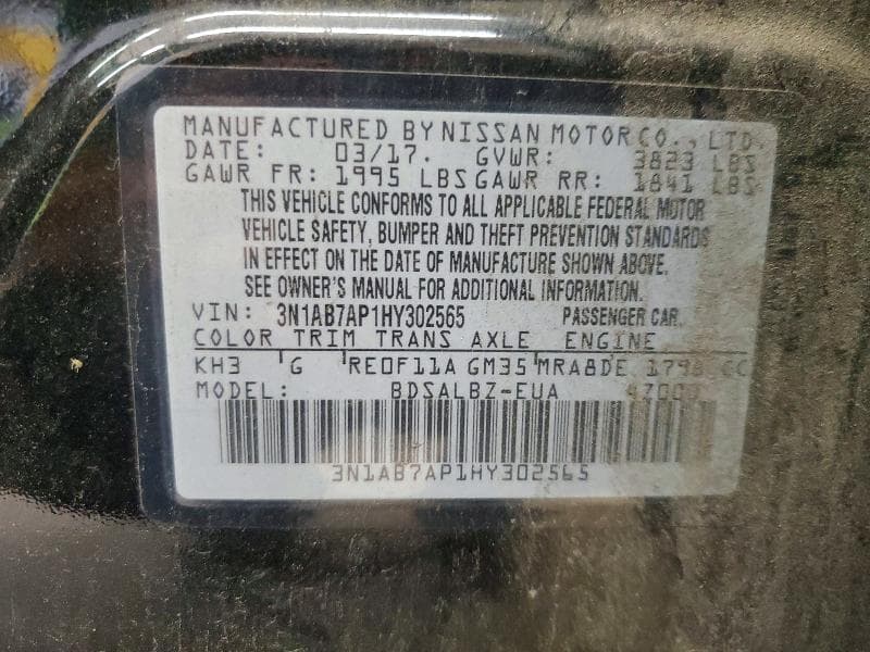 2017 NISSAN SENTRA S S 12