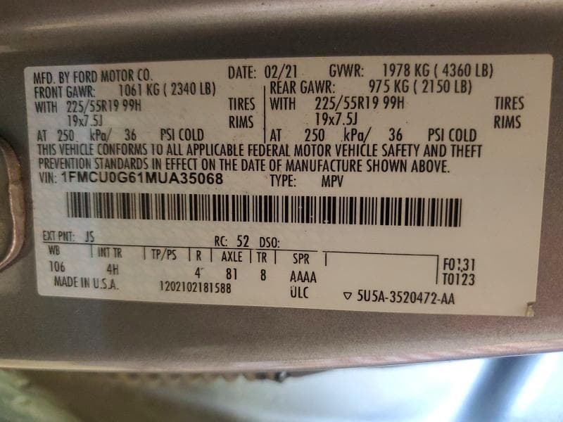2021 FORD ESCAPE SE SE 12