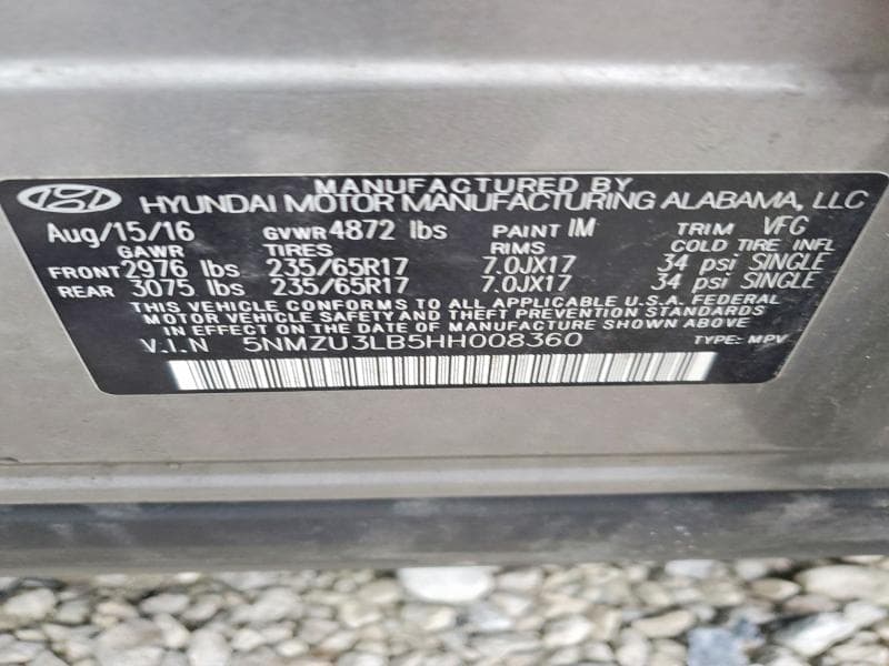 2017 HYUNDAI SANTA FE SPORT 2.4L 13