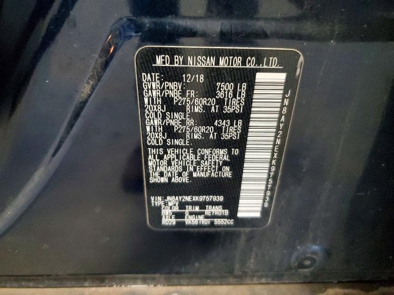 2019 NISSAN ARMADA PLATINUM 14