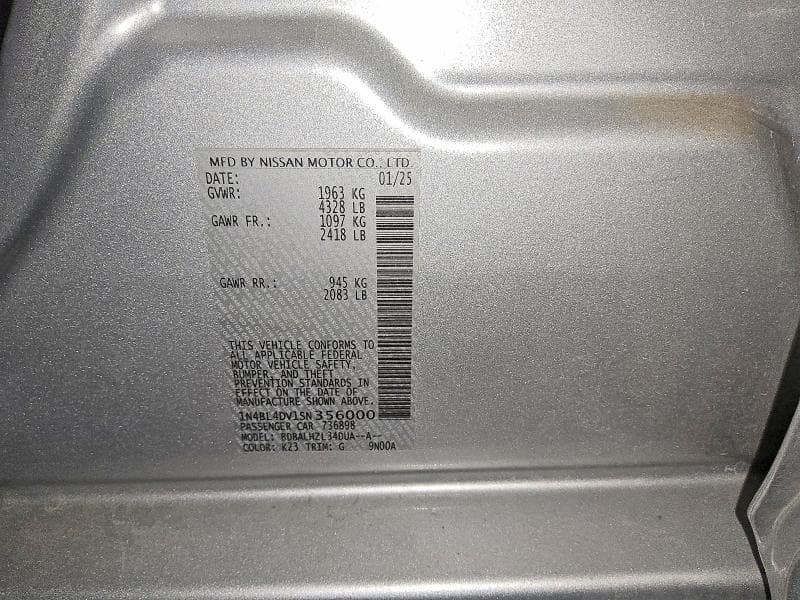 2025 NISSAN ALTIMA SV 13