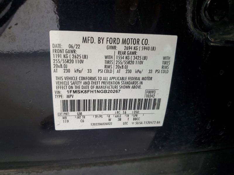2022 FORD EXPLORER LIMITED 12