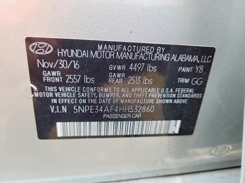 2017 HYUNDAI SONATA SPORT 12