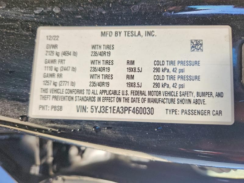 2023 TESLA MODEL 3 12