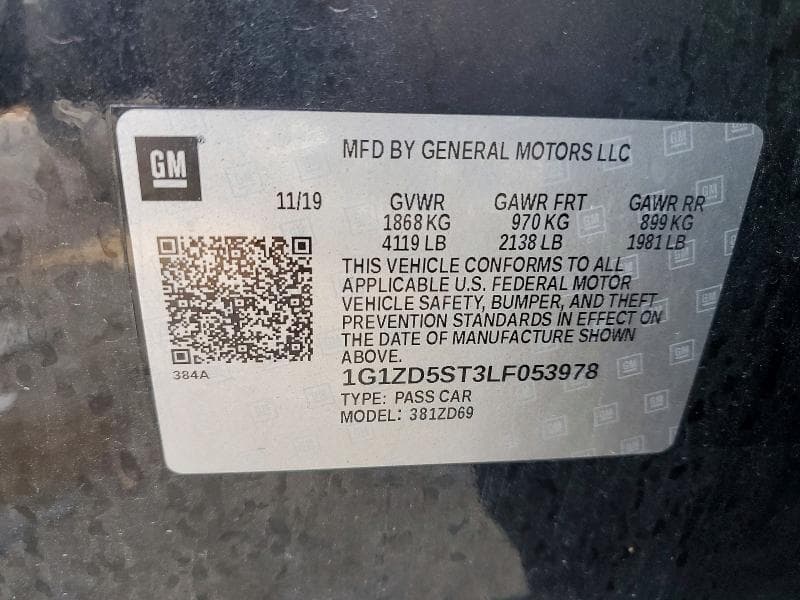 2020 CHEVROLET MALIBU LT 12