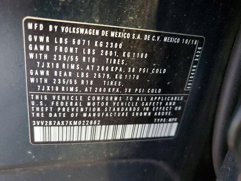 2019 VOLKSWAGEN TIGUAN SE 13