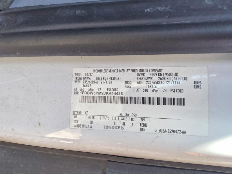 2018 FORD TRANSIT T-350 13
