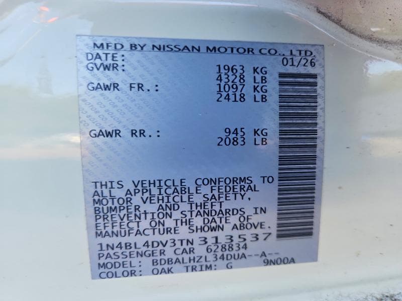 2026 NISSAN ALTIMA SV 12