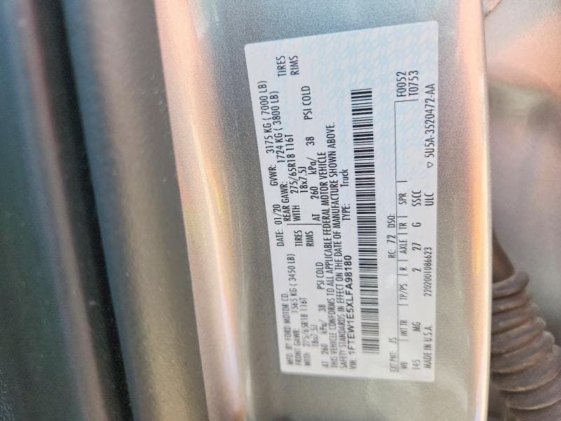 2020 FORD F150 SUPERCREW 13