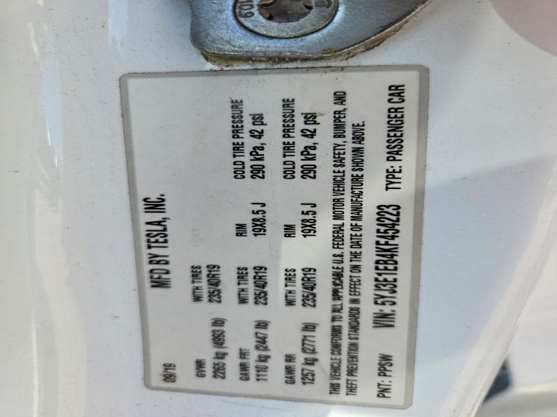 2019 TESLA MODEL 3 13