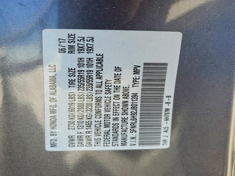 2018 HONDA ODYSSEY ELITE 13