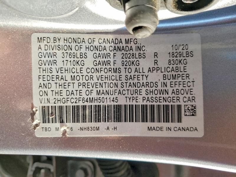 2021 HONDA CIVIC LX 12