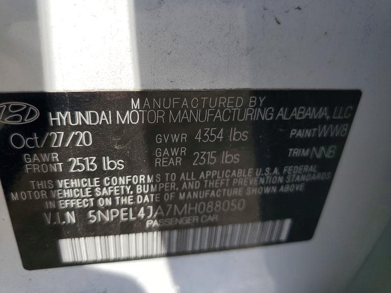 2021 HYUNDAI SONATA SEL SEL 12