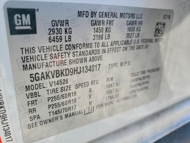 2017 BUICK ENCLAVE 13