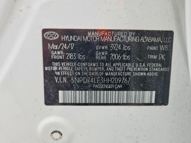 2017 HYUNDAI ELANTRA SE 12