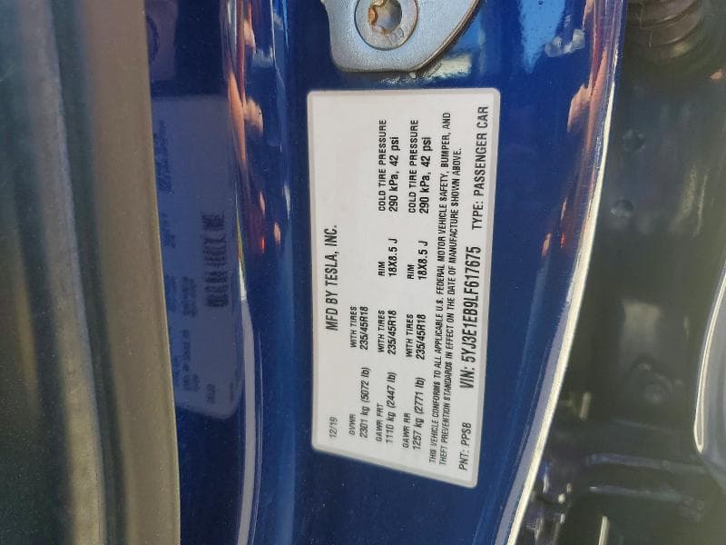 2020 TESLA MODEL 3 12