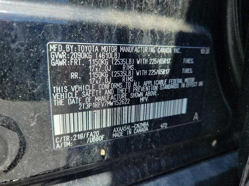 2021 TOYOTA RAV4 XLE 12