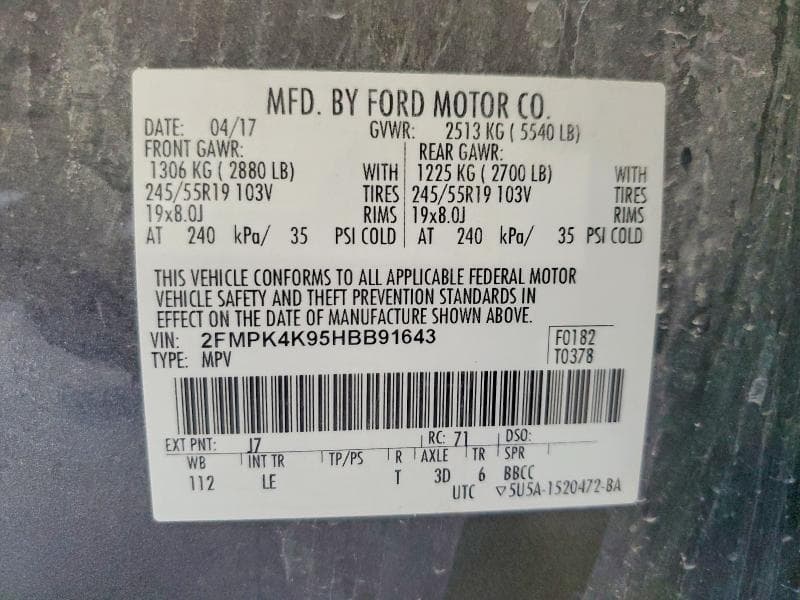 2017 FORD EDGE TITANIUM 13