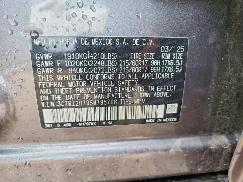 2025 HONDA HR-V EXL 12