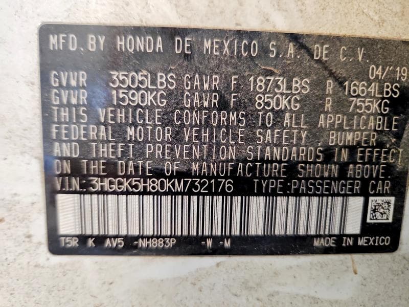 2019 HONDA FIT EX 12