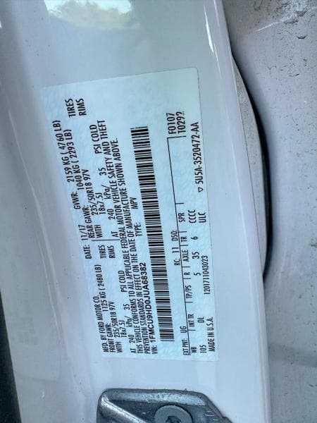 2018 FORD ESCAPE SEL SEL 10
