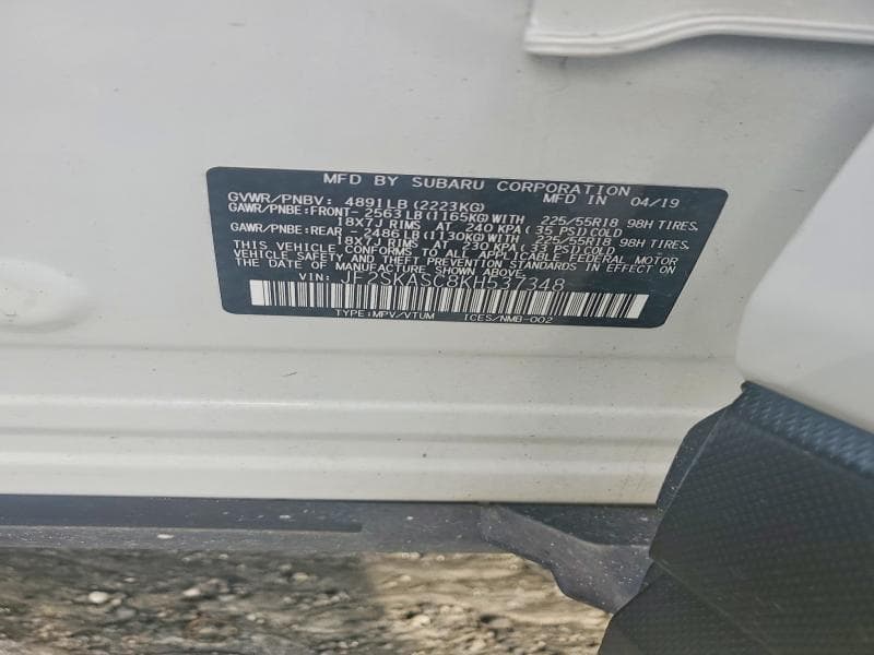 2019 SUBARU FORESTER LIMITED 12