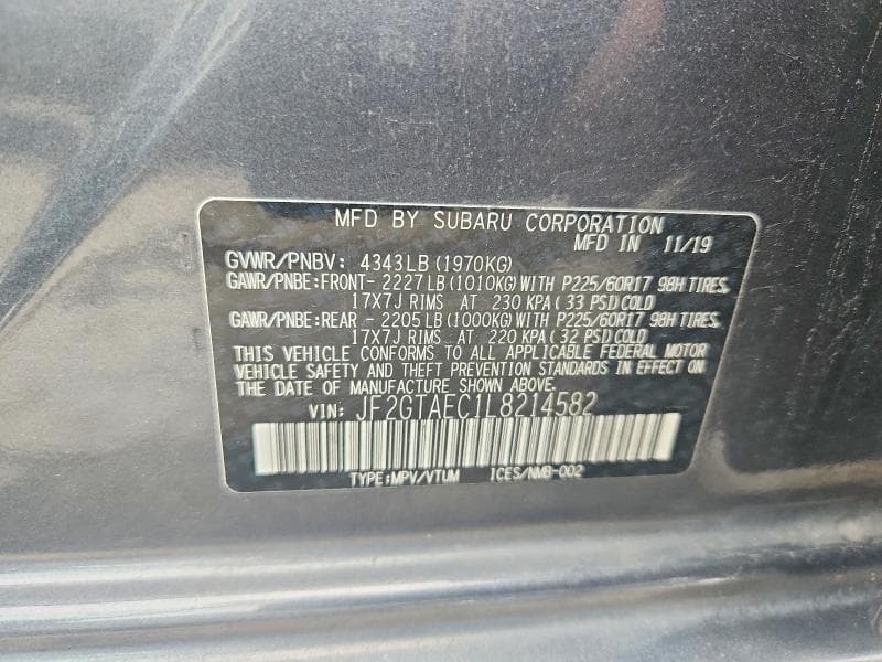 2020 SUBARU CROSSTREK PREMIUM 13