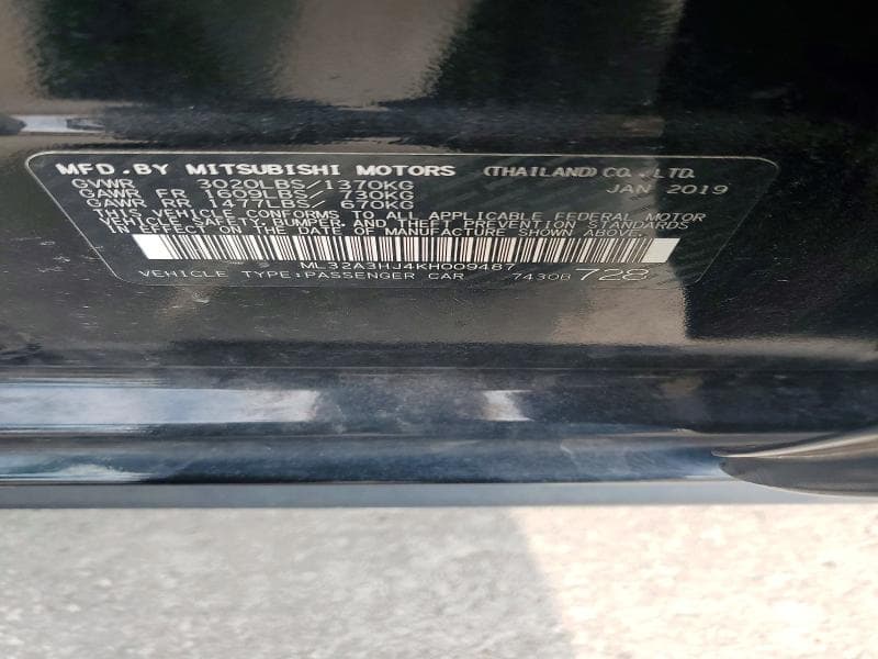 2019 MITSUBISHI MIRAGE ES 12