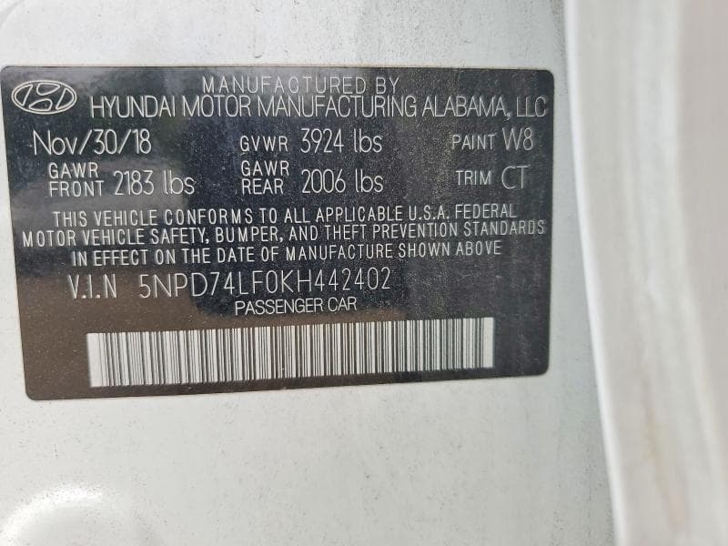 2019 HYUNDAI ELANTRA SE 12