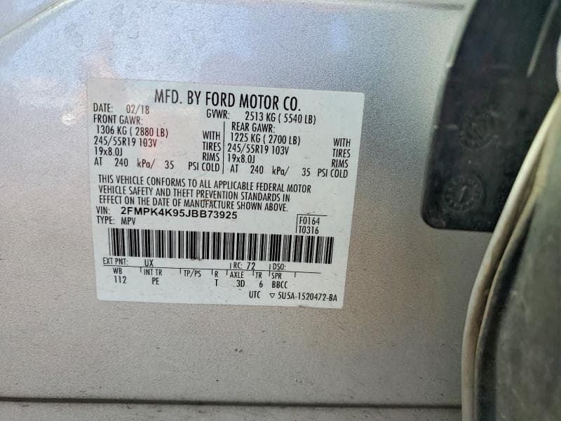 2018 FORD EDGE TITANIUM 13