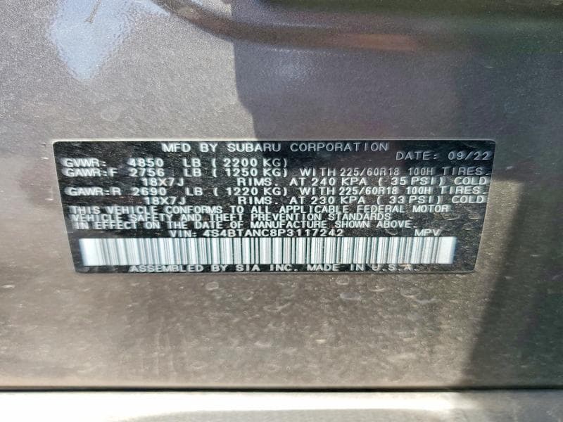 2023 SUBARU OUTBACK LIMITED 13
