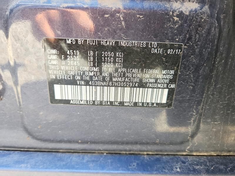 2017 SUBARU LEGACY 2.5I PREMIUM 12