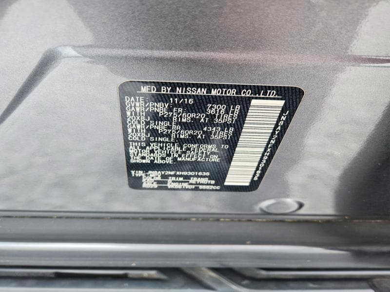2017 NISSAN ARMADA PLATINUM 14
