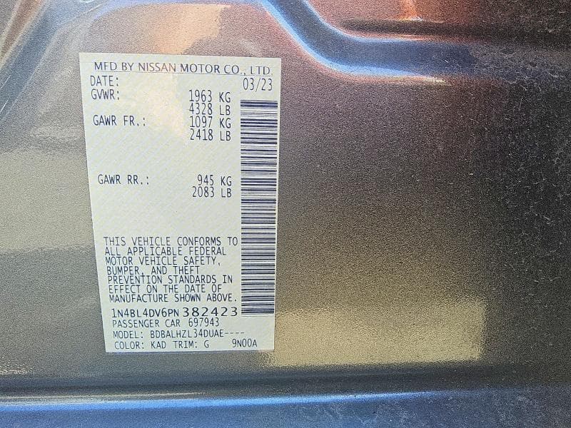 2023 NISSAN ALTIMA SV 12